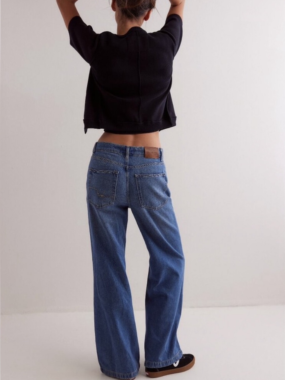 Free People We the Free “Stride” Low Slung, Loose Wide-leg Jean Size 33 NWT